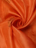 Peach Orange Paisley Woven Pure Kanchipuram Silk Saree
