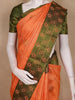Peach Orange Paisley Woven Pure Kanchipuram Silk Saree