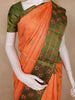 Peach Orange Paisley Woven Pure Kanchipuram Silk Saree