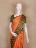 Peach Orange Paisley Woven Pure Kanchipuram Silk Saree