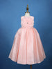 Peach Oversized Floral Satin Kids Gown