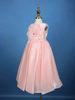 Peach Oversized Floral Satin Kids Gown