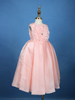 Peach Oversized Floral Satin Kids Gown