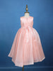 Peach Oversized Floral Satin Kids Gown