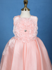 Peach Oversized Floral Satin Kids Gown