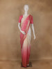 Peach Pink And Cream Ombre Sequin Embellished Chiffon Saree