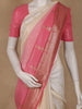 Peach Pink And Cream Ombre Sequin Embellished Chiffon Saree