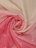 Peach Pink And Cream Ombre Sequin Embellished Chiffon Saree