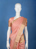 Peach Pink Butta Woven Design Pure Kanchipuram Silk Saree