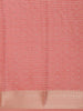 Peach Pink Butta Woven Design Semi Banarasi Saree wit Zari Border