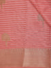 Peach Pink Butta Woven Design Semi Banarasi Saree wit Zari Border