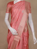 Peach Pink Butta Woven Design Semi Banarasi Saree wit Zari Border