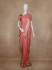 Peach Pink Butta Woven Design Semi Banarasi Saree wit Zari Border