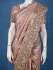 Peach Pink Butta Woven Tissue Banarasi Saree With Heavy Border
