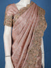 Peach Pink Butta Woven Tissue Banarasi Saree With Heavy Border