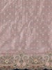 Peach Pink Butta Woven Tissue Banarasi Saree With Heavy Border