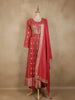 Peach Pink Butta Zari Design Banarasi Silk Palazzo Suit