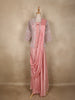 Peach Pink Embroidered Design Jacket Georgette Gown with Draped Dupatta