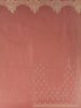 Peach Pink Floral Design Organza Silk Saree With Sequins and Zari Border