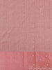Peach Pink Floral Embroidered Raw Silk Saree