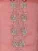 Peach Pink Floral Embroidered Tissue Organza Salwar Suit with Dupatta