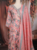 Peach Pink Floral Printed Cotton Salwar Suit with Dupatta