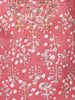 Peach Pink Floral Printed Cotton Salwar Suit with Dupatta