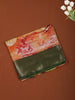 Peach Floral Printed Design Chiffon Saree with Contrast Zari Border