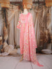 Peach Pink Floral Printed Design Cotton Anarkali Salwar Suit with Dupatta