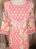 Peach Pink Floral Printed Design Cotton Anarkali Salwar Suit with Dupatta