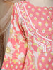 Peach Pink Floral Printed Design Cotton Anarkali Salwar Suit with Dupatta