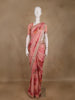 Peach Pink Floral Printed Design Georgette Saree