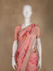 Peach Pink Floral Printed Design Georgette Saree