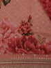Peach Pink Floral Printed Design Georgette Saree