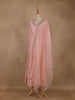 Peach Pink Floral Sequins Embroidery Silk Cotton Salwar Suit