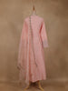 Peach Pink Floral Sequins Embroidery Silk Cotton Salwar Suit