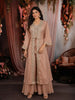 Peach Pink Floral Sequins and Zari Embroidered Design Georgette Part Wear Skirt and Top