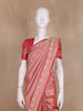 Peach Pink Floral Woven Design Pure Banarasi Saree