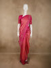 Peach Pink Floral Woven Design Pure Kanchipuram Silk Saree with Contrast Floral Zari Border