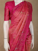 Peach Pink Floral Woven Design Pure Kanchipuram Silk Saree with Contrast Floral Zari Border