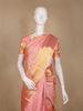 Peach Pink Floral Woven Pure Kanchipuram Silk Saree