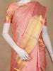 Peach Pink Floral Woven Pure Kanchipuram Silk Saree