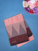 Peach Pink Geometric Design Pure Cotton Saree