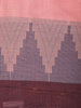Peach Pink Geometric Design Pure Cotton Saree