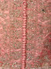 Peach Pink Heavy Sequins Embroidered Design Banarasi Silk Gown With Net Dupatta