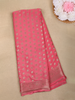Peach Pink Leaf Butta Design Chiffon Saree