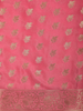Peach Pink Leaf Butta Design Chiffon Saree