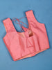 Peach Pink Solid Design Silk Readymade Blouse