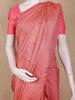 Peach Pink Solid Woven Design Pure Kanchipuram Silk Saree