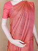 Peach Pink Solid Woven Design Pure Kanchipuram Silk Saree